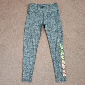 SUPERDRY Women's Leggings - Grey with Ombre Logo - Large - Cheap!